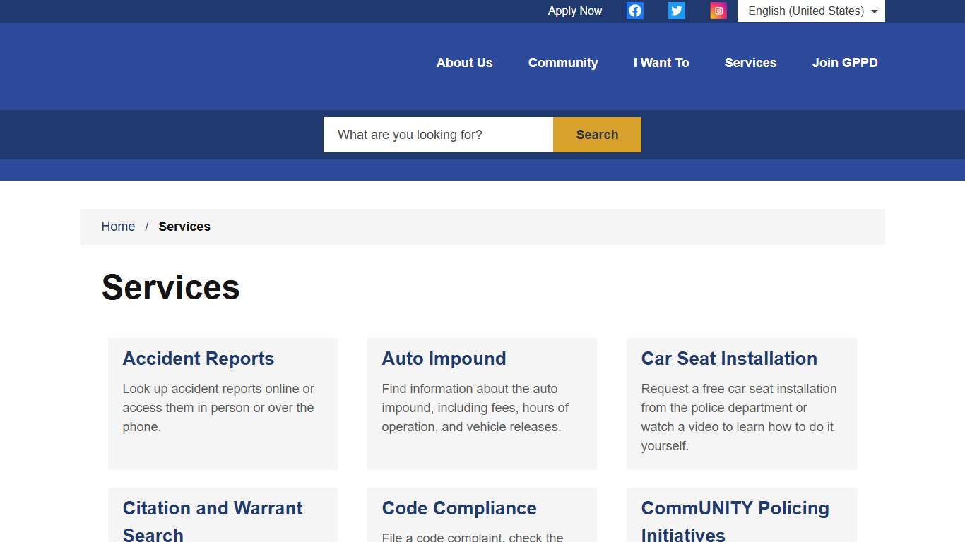 Services - Grand Prairie Police